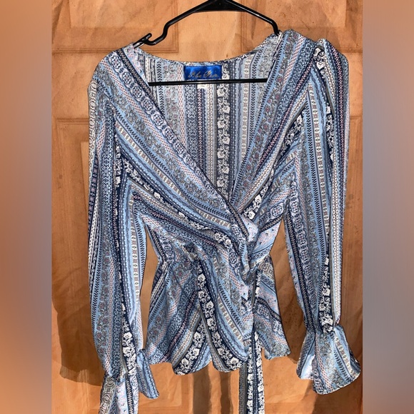 Blue Rain Wrap  Shirt - Picture 2 of 3